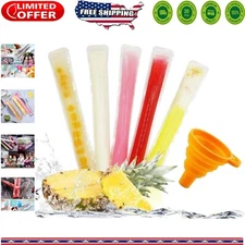 11" x 2" Multicolor Ice Pop Bags with Funnel - Healthy Snack Solution