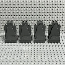 LEGO 47847 54782 Dark Bluish Gray Rock Panel 2x4x6 Castle Wall Mountain Lot of 4