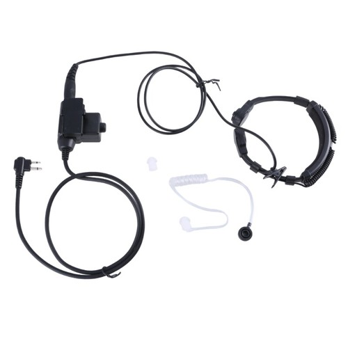 Extendable Throat Vibration PTT Mic Microphones Air Tube Earpiece Headsets - Zdjęcie 7 z 8
