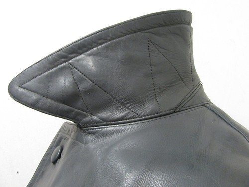 VINTAGE WW2 GERMAN LEATHER OFFICERS HEAVY TRENCH COAT JACKET SIZE M - Picture 14 of 20