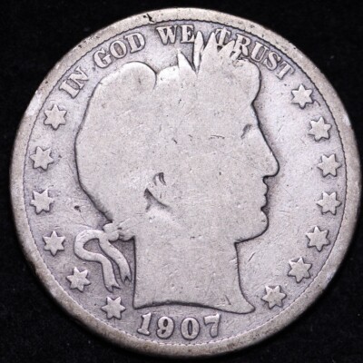 1907-S Barber Half Dollar CHOICE VG FREE SHIPPING E516 TTCE