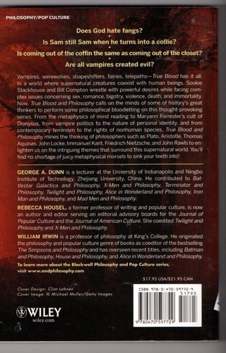 TRUE BLOOD and PHILOSOPHY ~ We Wanna Think Bad Things with You ~ GEORGE DUNN - Picture 2 of 2