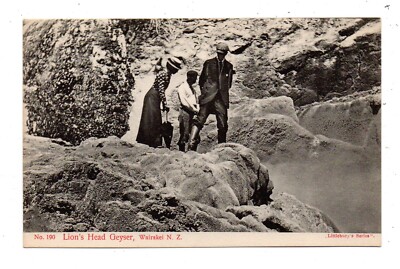 WAIRAKEI, NORTH IS, NZ ~ TOURISTS VISIT LION HEAD GEYSER, LITTLEBURY PUB ~ 1910s