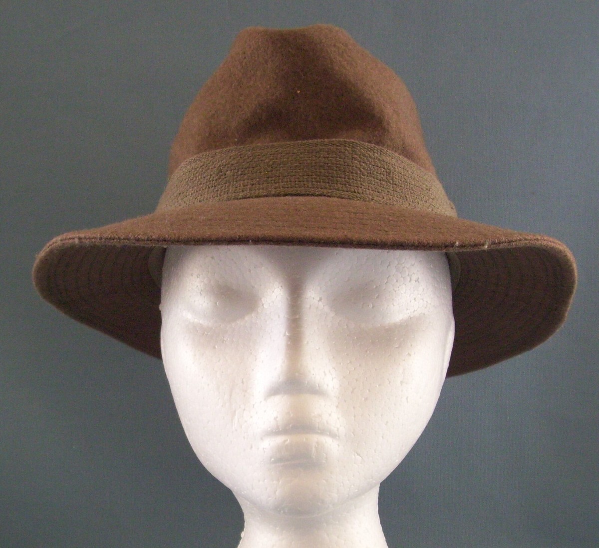 Fedora Hat Brown L L Bean Size Small Made In USA Brown Wool 