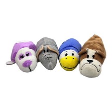 Lot Of 4 Flip A Zoo 2-in-1 Plush Stuffed Animal Bulldog Panda Penguin Tiger