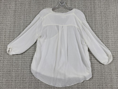 Daily Look Womens 3/4 Sleeve Faux Wrap One Button Blouse Top Sz Large - Picture 8 of 15