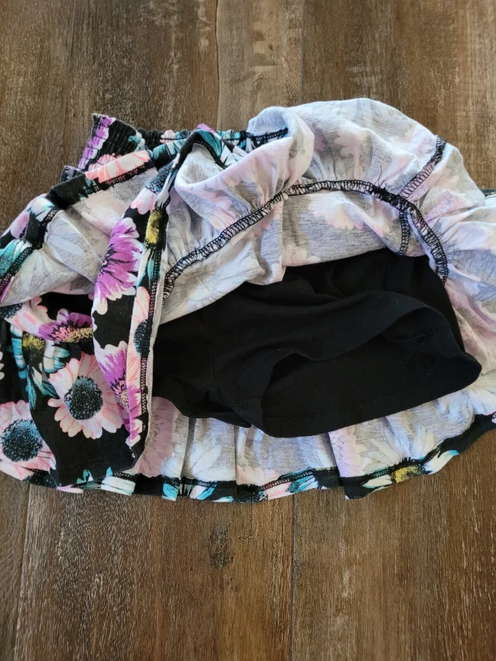 CRB Niñas Falda Skort Niveles Volantes Elástico Algodón Flores 10-12   Foto 2 de 3