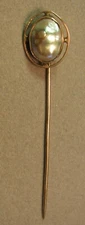 Antique 10KT Yellow Gold Victorian Abalone Stick Pin 2.2g #J4592