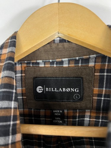 Billabong Mens Adult Size Large Black Short Sleeve Button Up Casual Shirt Elbow - Picture 4 of 7
