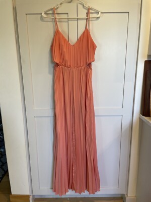 Express Cut Out Pleated Dress Size S Creamsicle | eBay