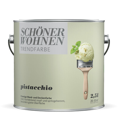 SCHÖNER WOHNEN Trendfarbe Sonderedition Wandfarbe Deckenfarbe pistacchio 2,5 l