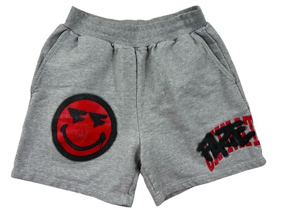Chinatown Market Women Gray Sweat Shorts Sz Small Smiley Face Logo