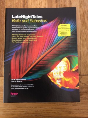 BELLE and SEBASTIAN Late Night Tales 2012 Press ADVERT/Poster 11x8 inches