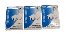 3-PACK Prime-Line Aluminum, White Finish, Sliding Window Security Lock 4-pack 