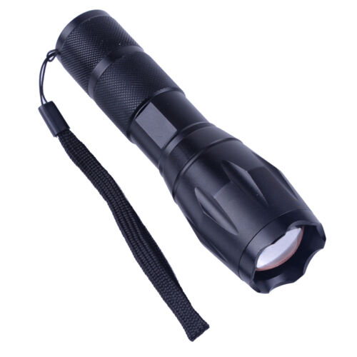 800LM T6 Military LED Flashlight Torch Lamp Zoomable 5-Mode Black - Picture 1 of 4