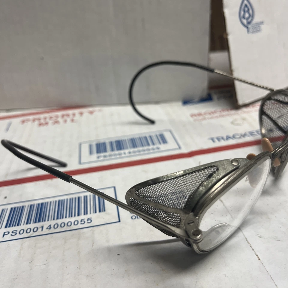 GAFAS DE SEGURIDAD VINTAGE principios de 1900 AMERICAN OPTICAL EE. UU. 46 números steampunk Foto 2 de 4