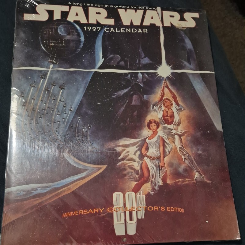1997 Star Wars Calendars Poster Art 11-1/2 x 14 New Sealed 20th Anniversary