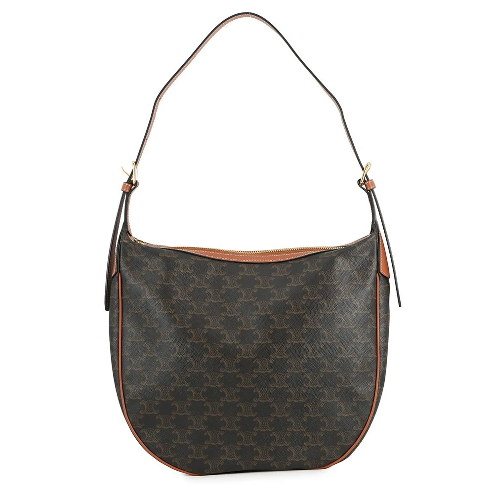 Celine — CELINE Triomphe Eloise One Shoulder Bag Size Medium Leather/PVC Tan 114712