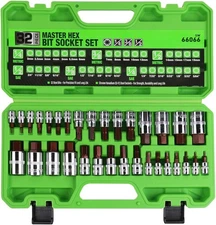 32PC Hex Bit Allen Socket Set SAE & Metric 1/4'' 3/8' 1/2'' Drive Socket Set S2