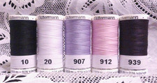 1 black 1 white 3 purple GUTERMANN 100 polyester sew-all thread 274 yard spools