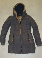 Naketono Mantel -Surviving-, Gr.S, dunkelblau/braun, sehr warm, tailliert 