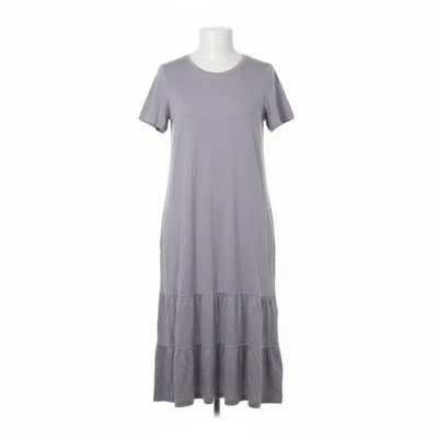 Logo by Lori Goldstein Dress Gray Midi Womens Medium Short Sleeve Tiered Casual - Image 1 of 4