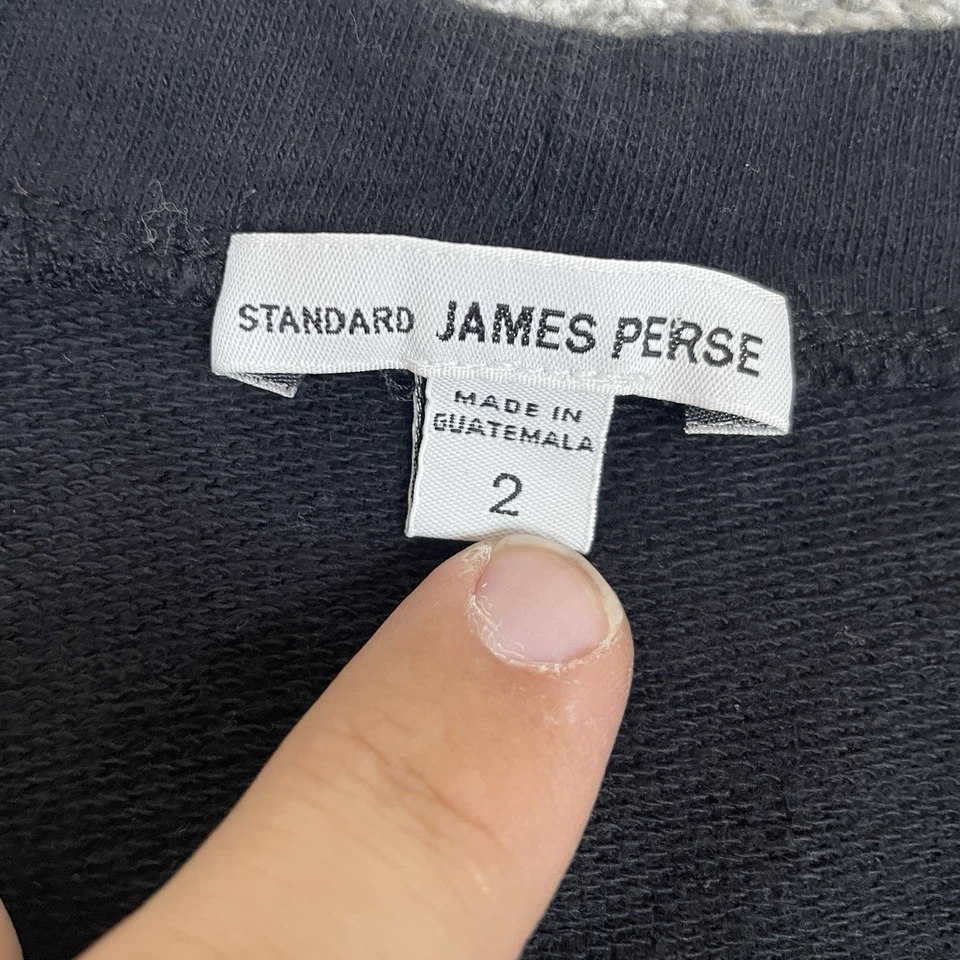 Sudadera James Perse Mujer 2 Vintage Terry Francés Relajada Lujo Manga Larga Foto 3 de 4