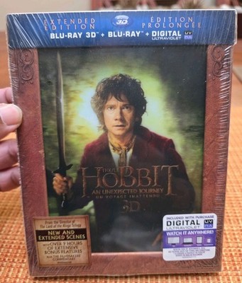 The Hobbit An Unexpected Journey 3D EXTENDED EDITION Blu-Ray w/ Lenticular Cover