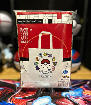 B-SIDE LABEL Pokemon Tote Bag Pokeball Design Pikachu Squirtle Ditto