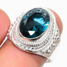 London Blue Topaz Gemstone 925 Sterling Silver All Size Ring For Gift