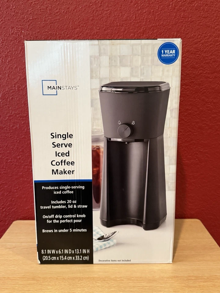 Mainstays MS54100125661 Single Serve Iced Coffee Maker w/ Tumbler, Lid, & Straw - Image 2 of 4