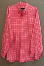 Scott Barber Salmon Plaid Cotton XL Shirt Button Down Collar - Blue Label ?