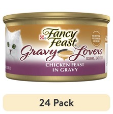  24 pack Purina Fancy Feast Gravy Lovers Wet Cat Food, Chicken Feast in Gravy,