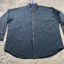 Vintage Polo Ralph Lauren Shirt Men 2XL Green Blake Button Pony Two Ply Cotton