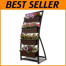 Elegant 6-ft Elevated Planter with 4 Spacious Bins - Perfect for Small Spaces