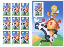US #3204 MNH pane of 10, 32c Tweety Bird & Sylvester the Cat