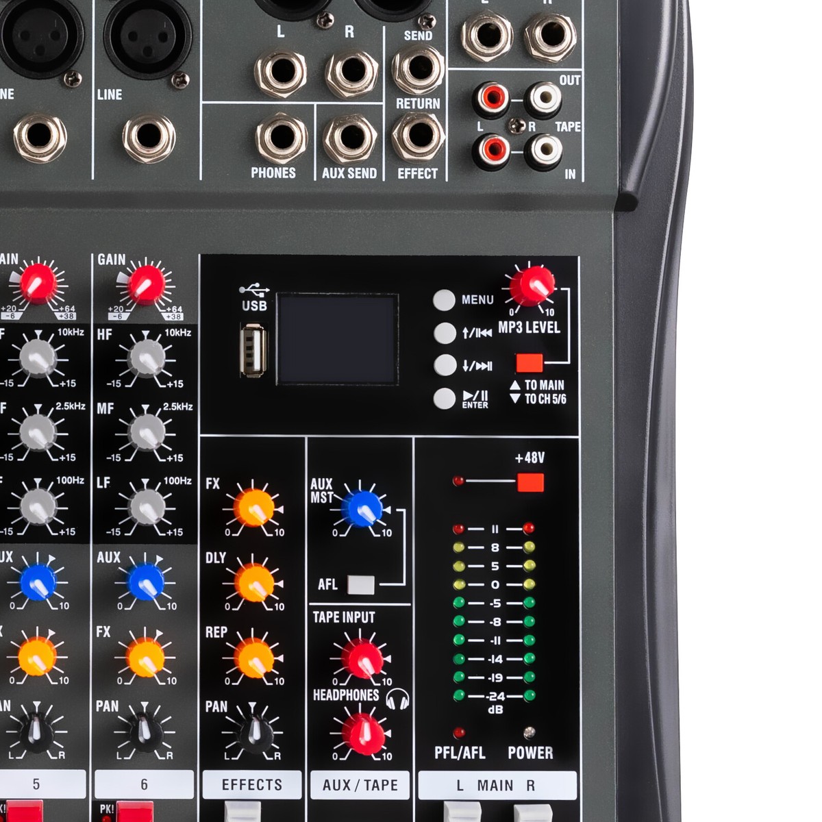 6-Channel Studio Audio Mixer Music Bluetooth USB Digital