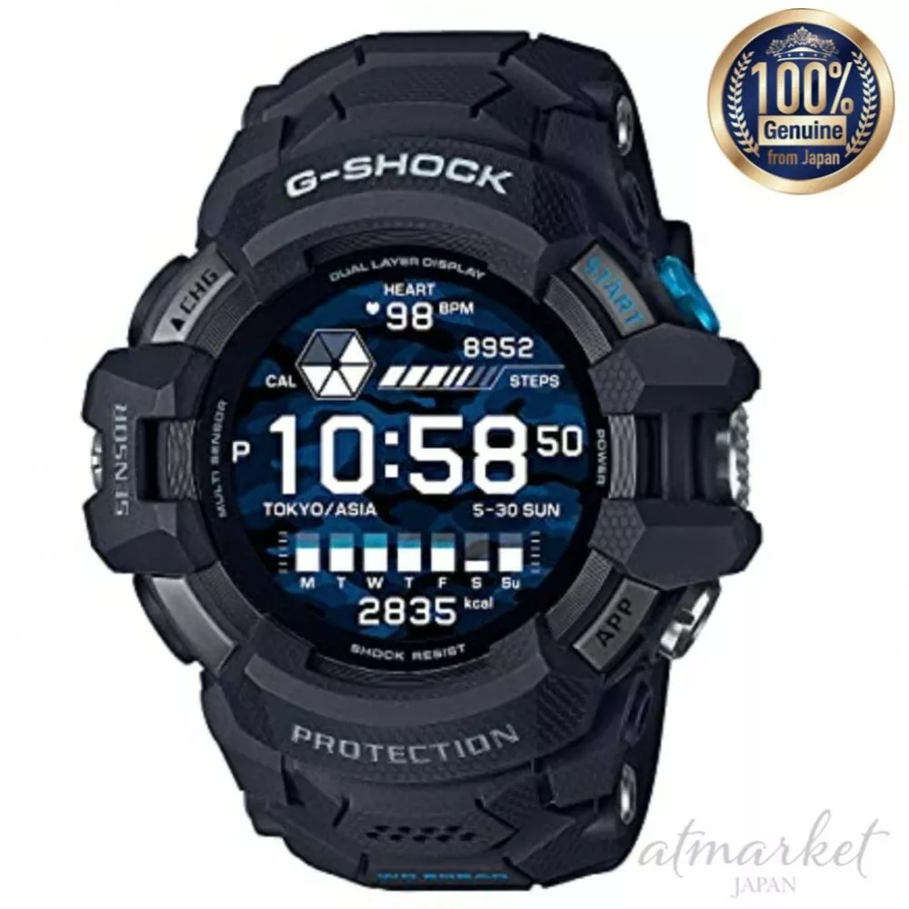 CASIO G-SHOCK Watch GSW-H1000-1JR Men's Black Digital Round Face G-SQUAD PRO