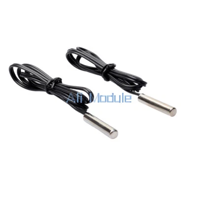 2PCS NTC 3435 10K Ohm 1% Thermistor Temperature Sensor Cylinder Probe 1M Wire