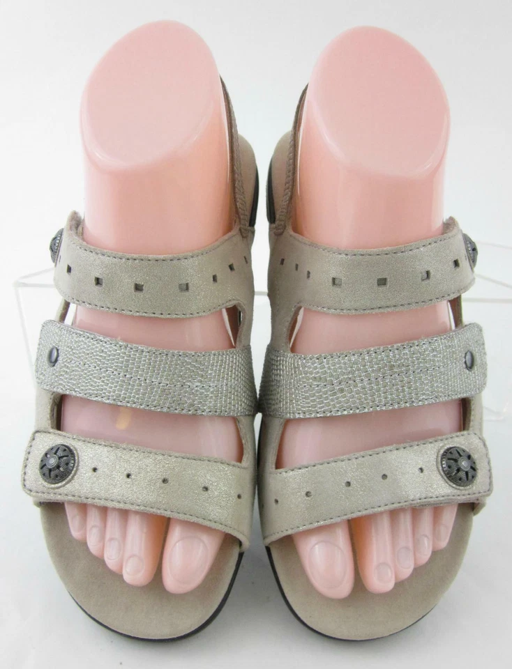 *NEW!* Aravon Power Comfort 3 Strap Sandals Metallic Sand Size 6 2E Extra Wide - Image 3 of 4