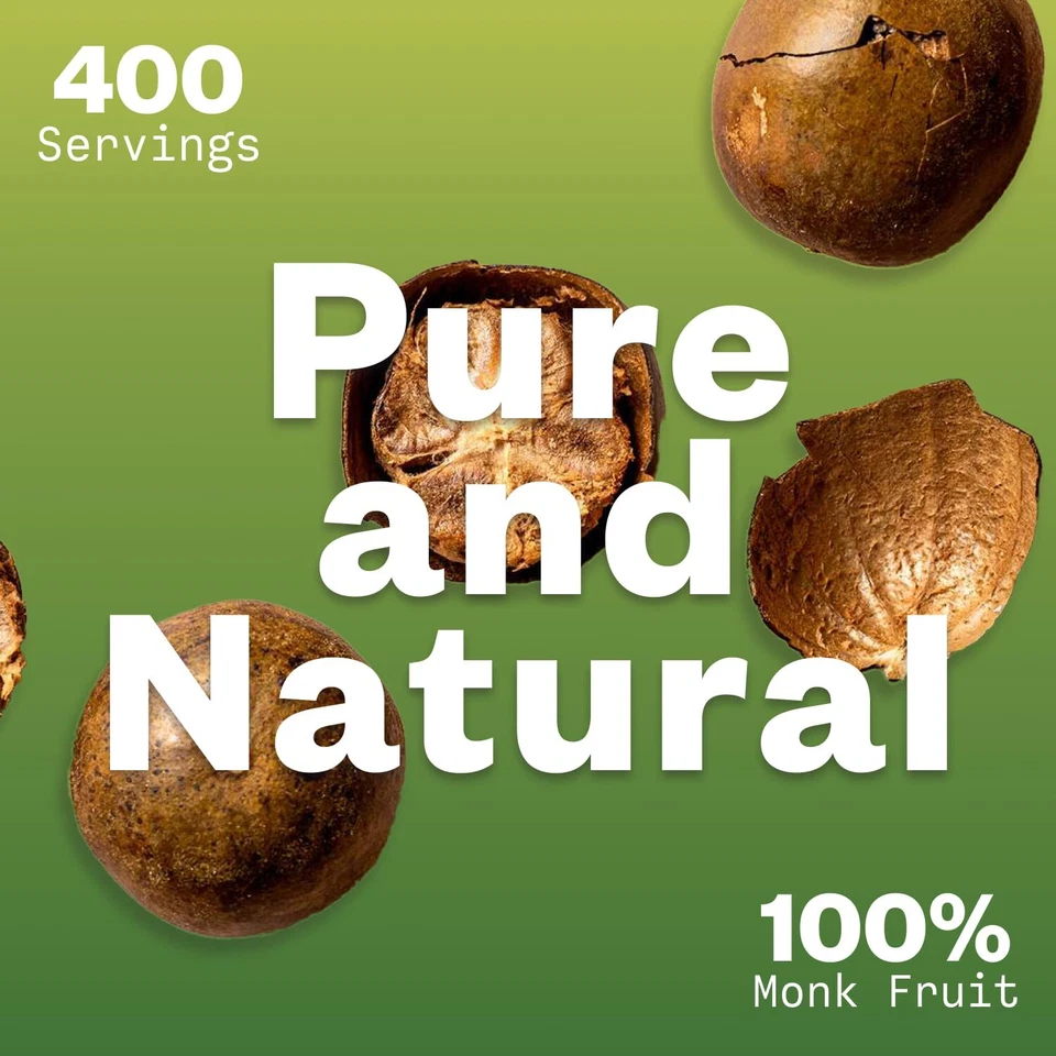 Purisure Organic Monk Fruit Extract 125g for Low-Carb & Keto Diets 400 Servings - Image 3 of 4