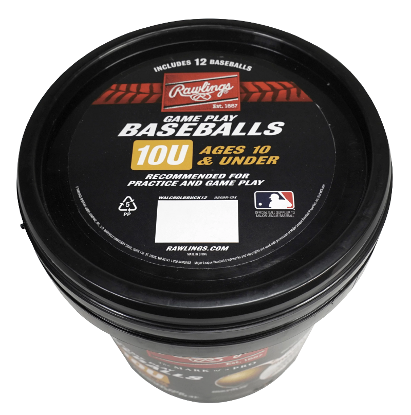(12 Pack) Rawlings Bucket of 10U Official League CROLB Practice Youth