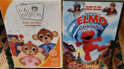 Lot Of 2 Dvds. Disney Baby Einstein Baby Davinci. Elmo In Grouchland
