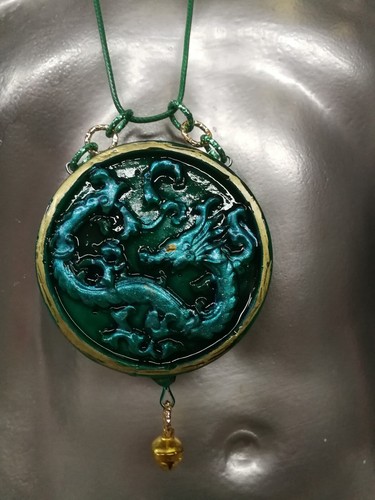 green dragon head evil eye talisman necklace jewels pendant amulet viking celtic - Picture 9 of 24
