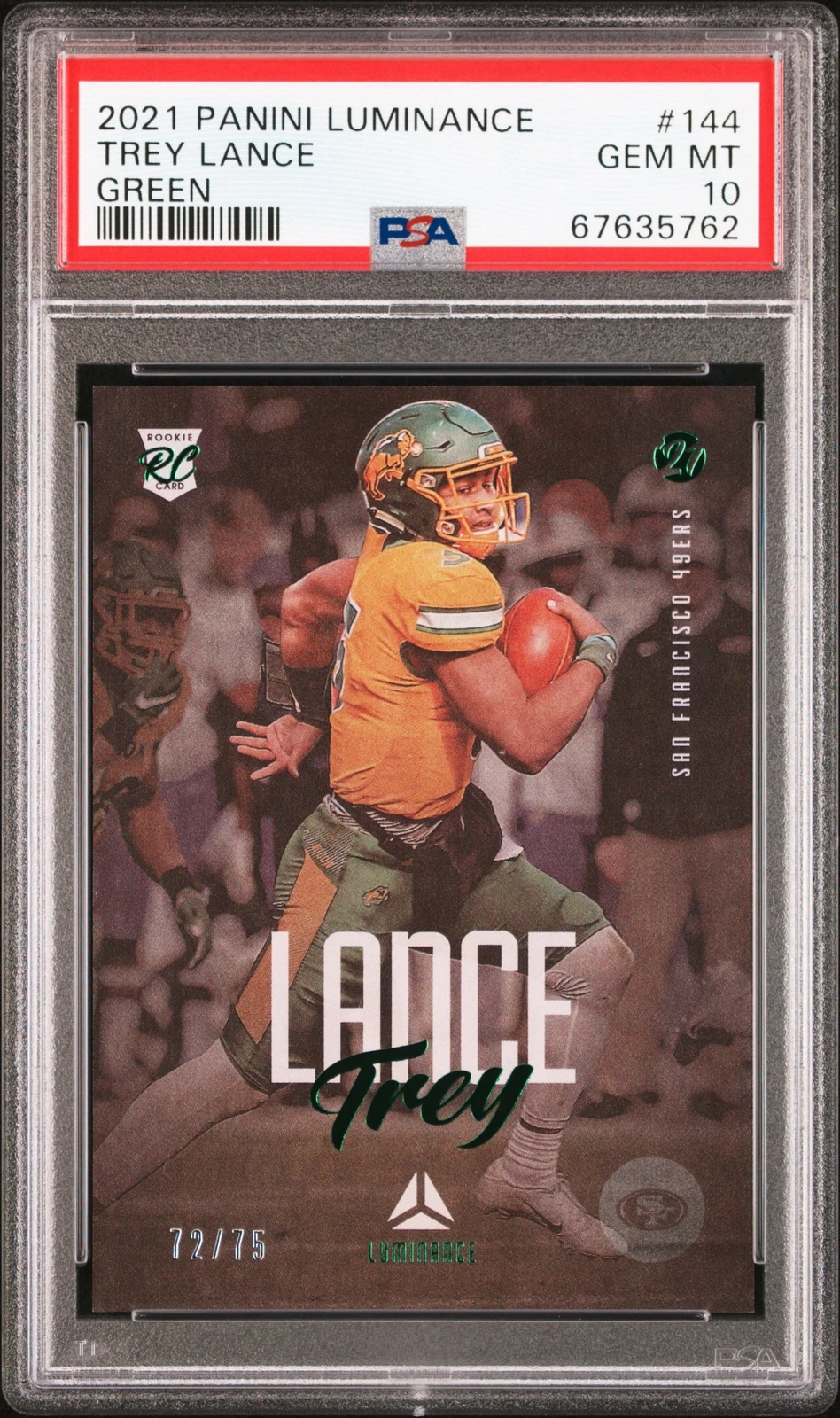 Trey Lance Panini Luminance #144 Green