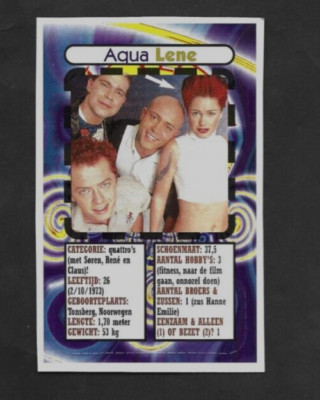 Late 1990's Dutch AQUA Lene Rock/Pop Star Card