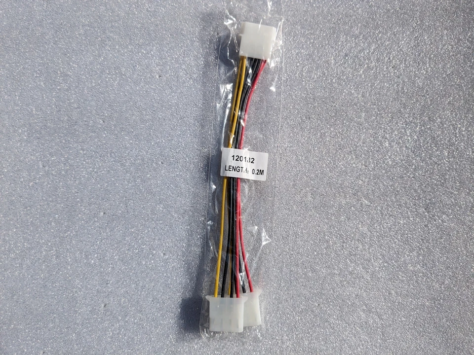 Stromadapter Molex auf 2x Molex 4-Pin Splitter Y Kabel 0.2m Netzteil