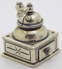 Vintage Italian Handmade Genuine Silver 800/000 Grinder RARE Dollhouse Miniature