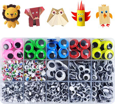 1500 Pcs Googly Eyes - Multi Colored Assorted Sizes Wiggle Eyes for DIY Crafts