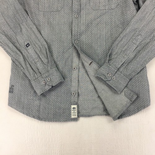 Buffalo David Bitton Button Up Shirt Long Sleeve Gray Polkadot Size Large - Picture 9 of 19
